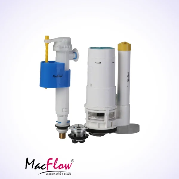 Flush Tank Dual Flush Fitting With Bottom and Side Inlet